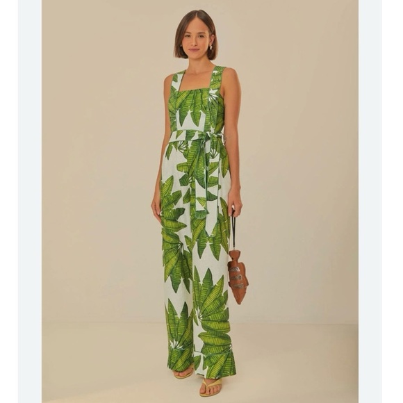 Farm Rio Palm Fan Jumpsuit size XS Missing Belt - Picture 16 of 16
